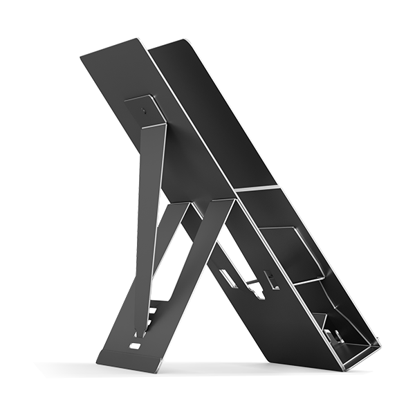 the different height adjustments of the Standivarius Etra laptop stand