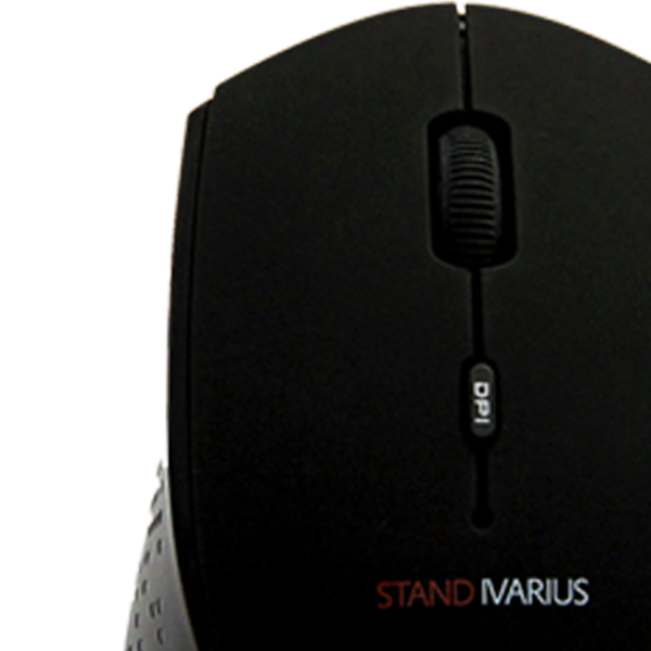 closeup of the Standivarius Hi! Mouse’s buttons and scroll wheel