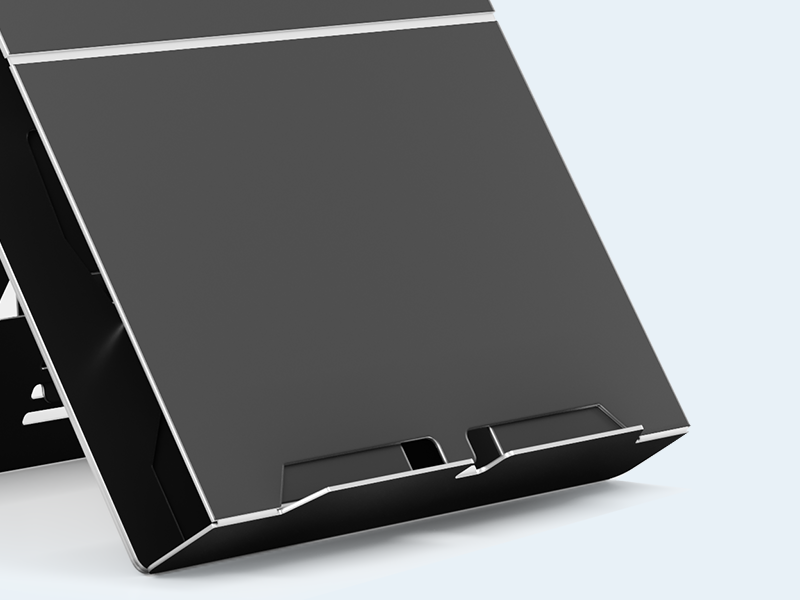 close-up view of the front of the Standivarius Etra laptop stand