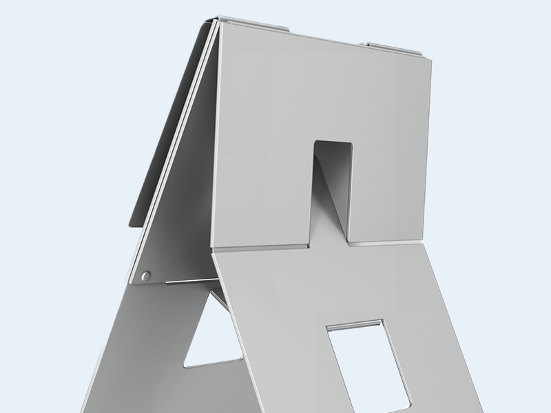 close-up of the top part of the Standivarius X-stand monitor stand's rear