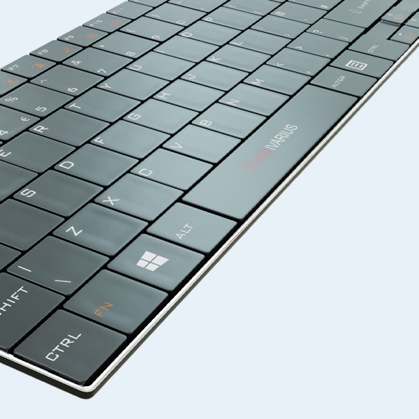Solo X wireless keyboard with anodised aluminium finish