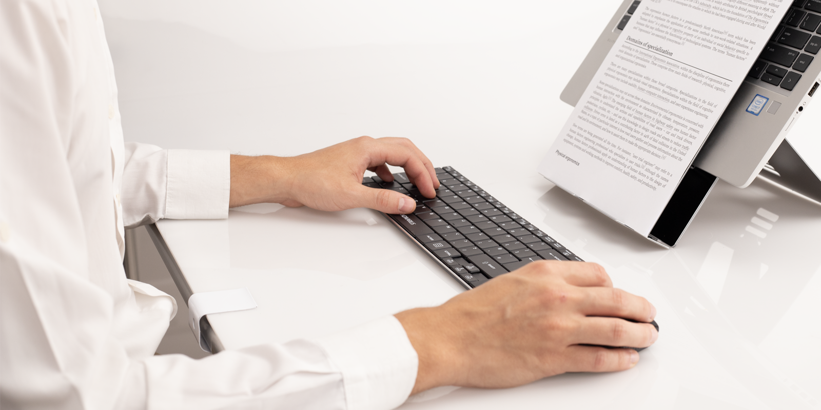 Switching to a compact external keyboard can help prevent keyboard typing fatigue, allowing for a more comfortable typing experience.