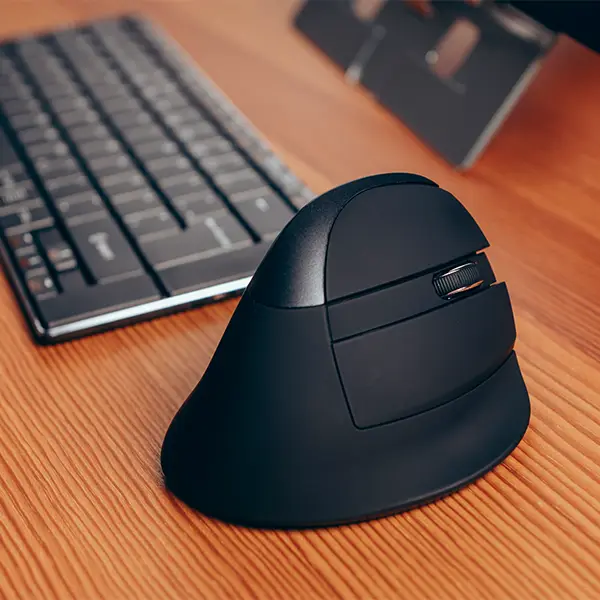 Solo X keyboard and AVE ergonomic mouse placed together for ergonomic typing and navigation