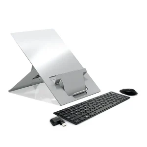 Ergo Kit Wireless is a complete ergonomic kit with Oryx evo D laptop stand, Solo X compact keyboard, Hi! wireless optical mouse, and USB hub perfect for hybrid working