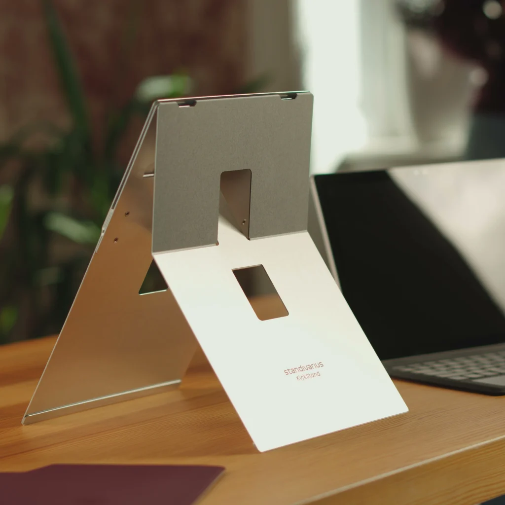 Durable Standivarius KickStand ergonomic stand for Surface Pro showcasing sturdy build quality.