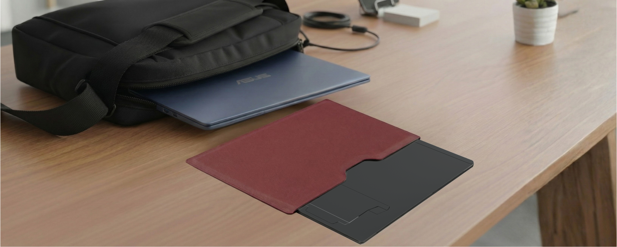 Oryx evo D Black limited-edition laptop stand with document holder, designed for easy carrying and travel